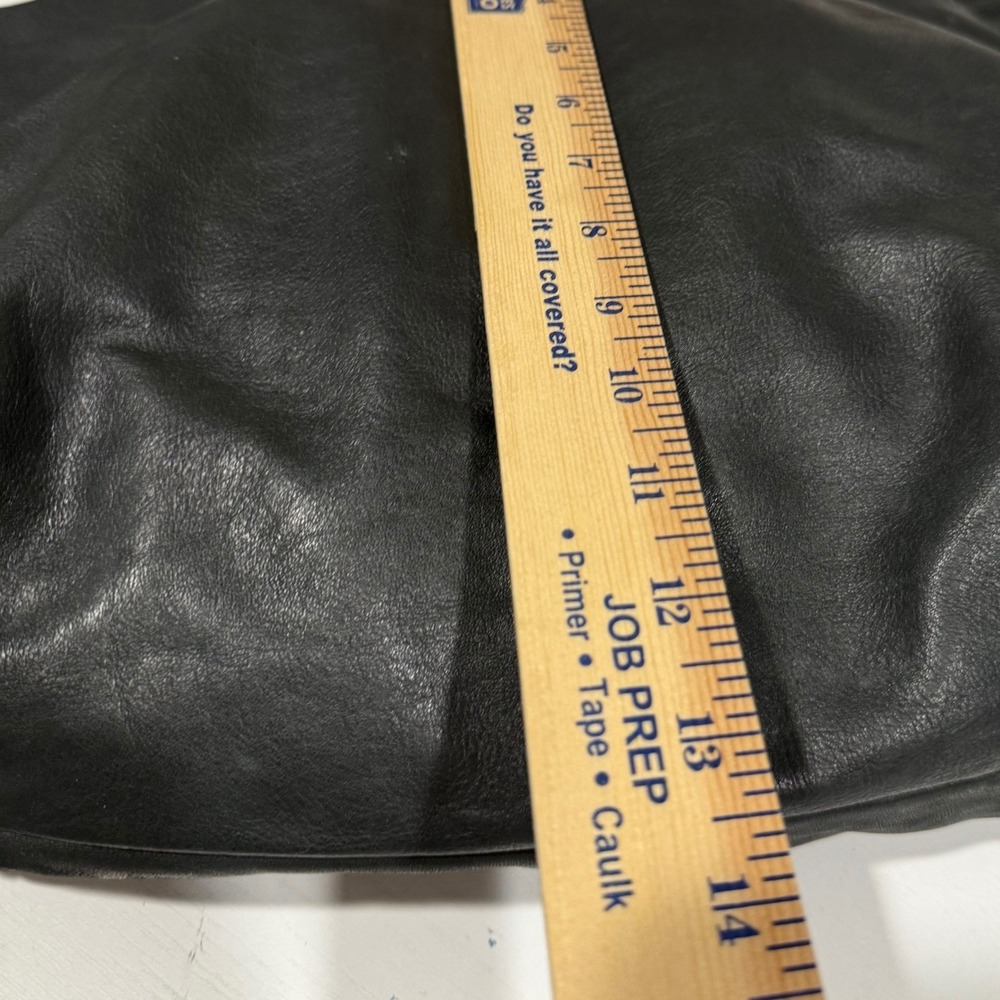 Genuine Leather Slouchy Hobo Bag – Black – Soft Pebbled Leather – Made in Italy - Picture 5 of 6